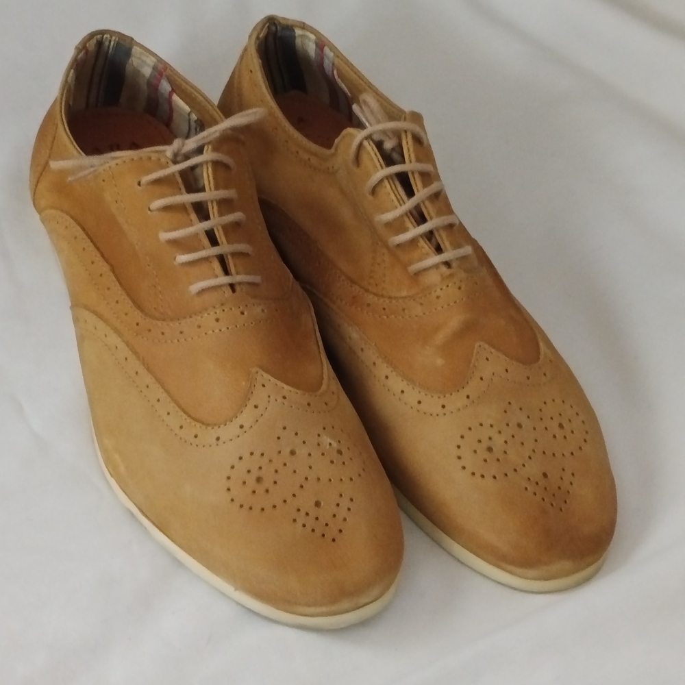 Zara Oxford Brogue Shoes Men 43 (9.5/ 10) Light Brown Versatile Preppy Academia